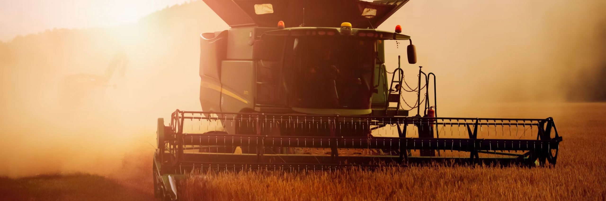 Combine Harvester in Field