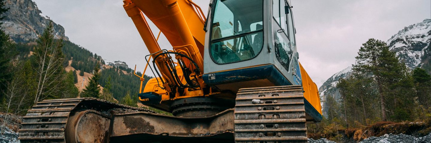 Ground View of Yellow Digger